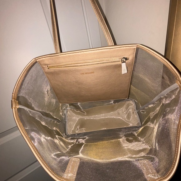 Love Moschino Gold Mesh tote bag - Picture 3 of 10